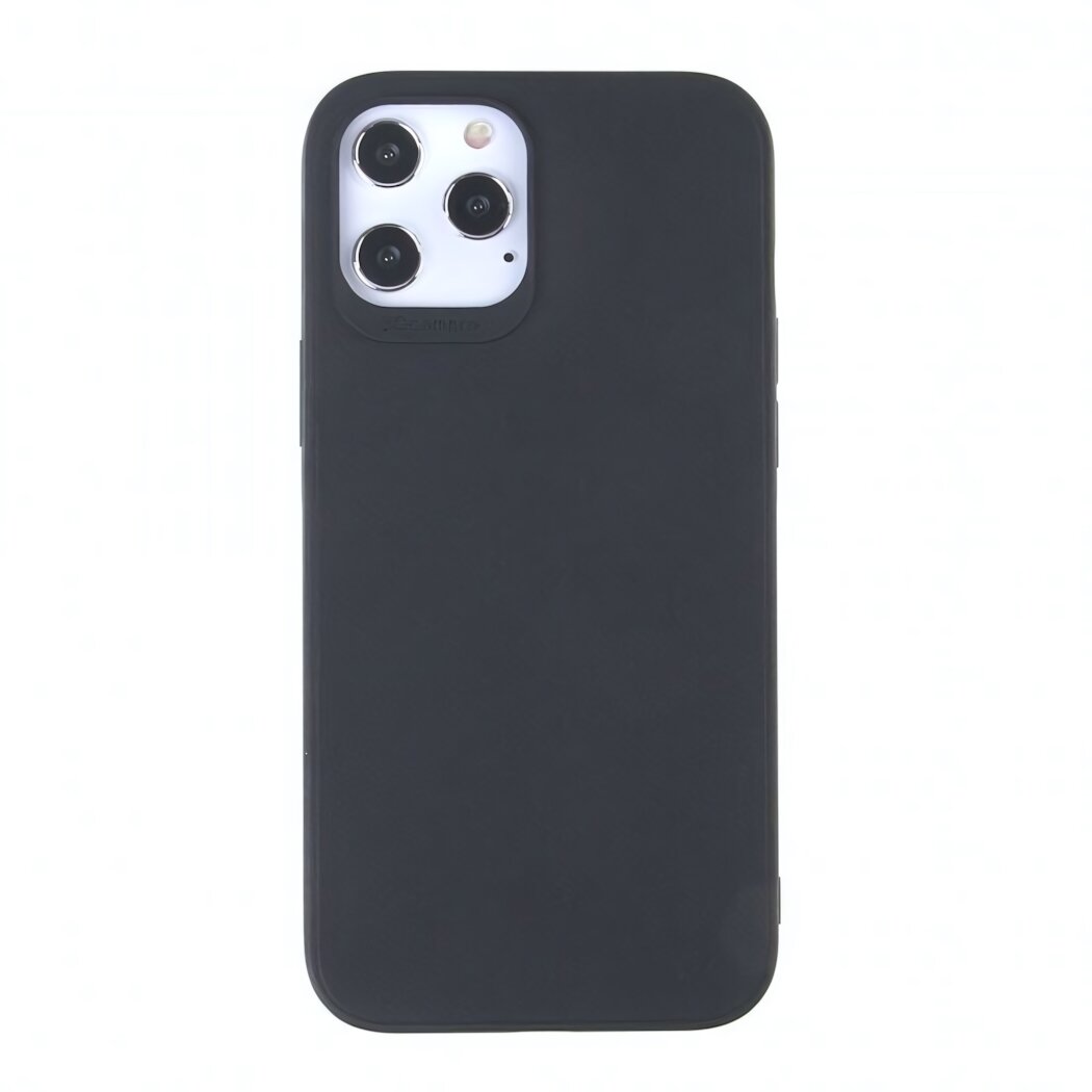 Чехол для iPhone 12 Pro Max черный силиконовый с защитой камеры, 012424 Черный