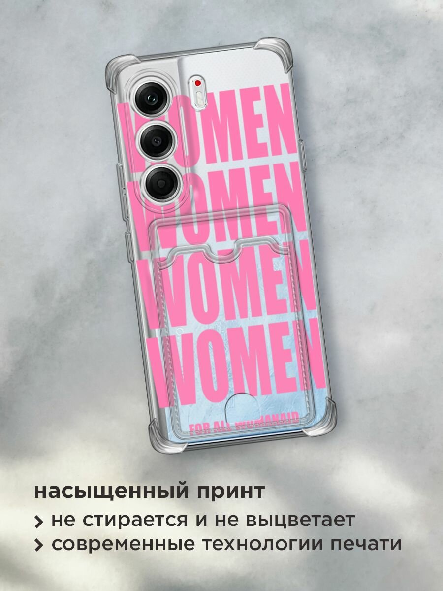 Чехол на Tecno Camon 40 Pro 5G (Текно Камон 40 Про 5G) с картой и принтом "WOMEN 6" — фото 1