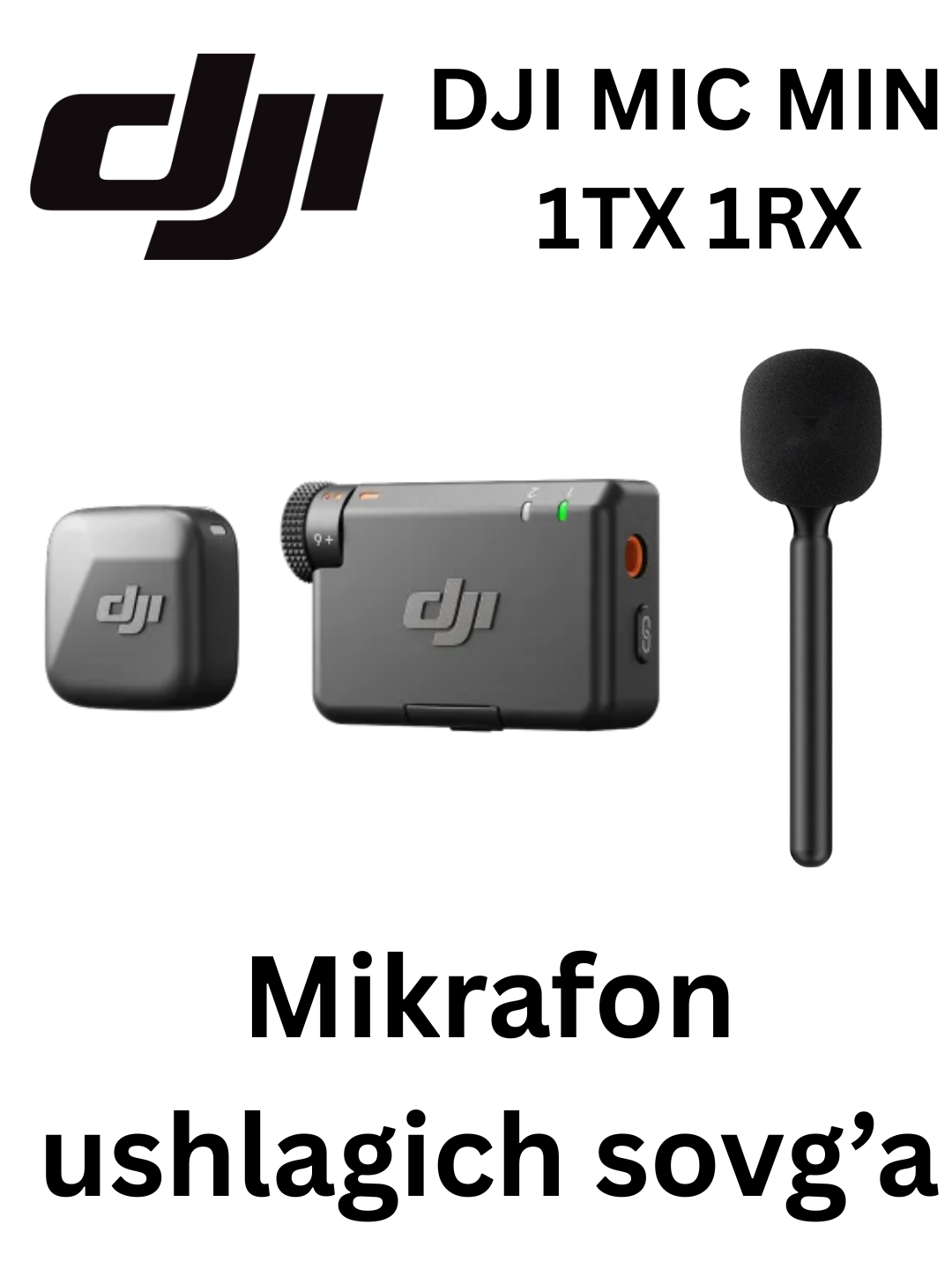 Микрофон DJI Mic Mini, электретный, универсальный, Bluetooth-соединение