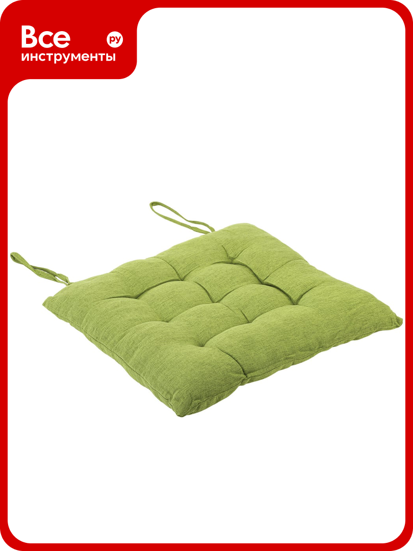 Подушка сидушка на стул PRIMILA LUX рогожка 40x40см полиэстер зеленая 700500