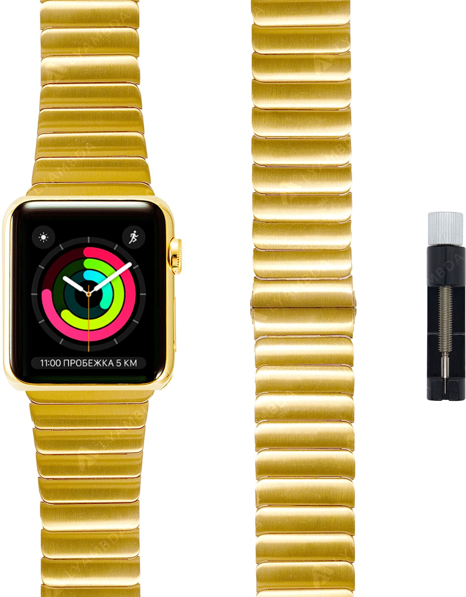Ремешок Lyambda Canopus для Apple Watch Series 3/4/5 серебристый (DS-APG-05-44-SL) Noname - фото №9