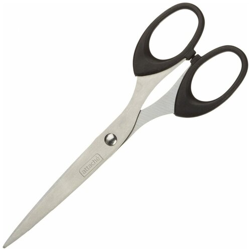 Остроконечные ножницы Attache 169 мм, с пластиковыми эллиптическими ручками, цвет черный 47587