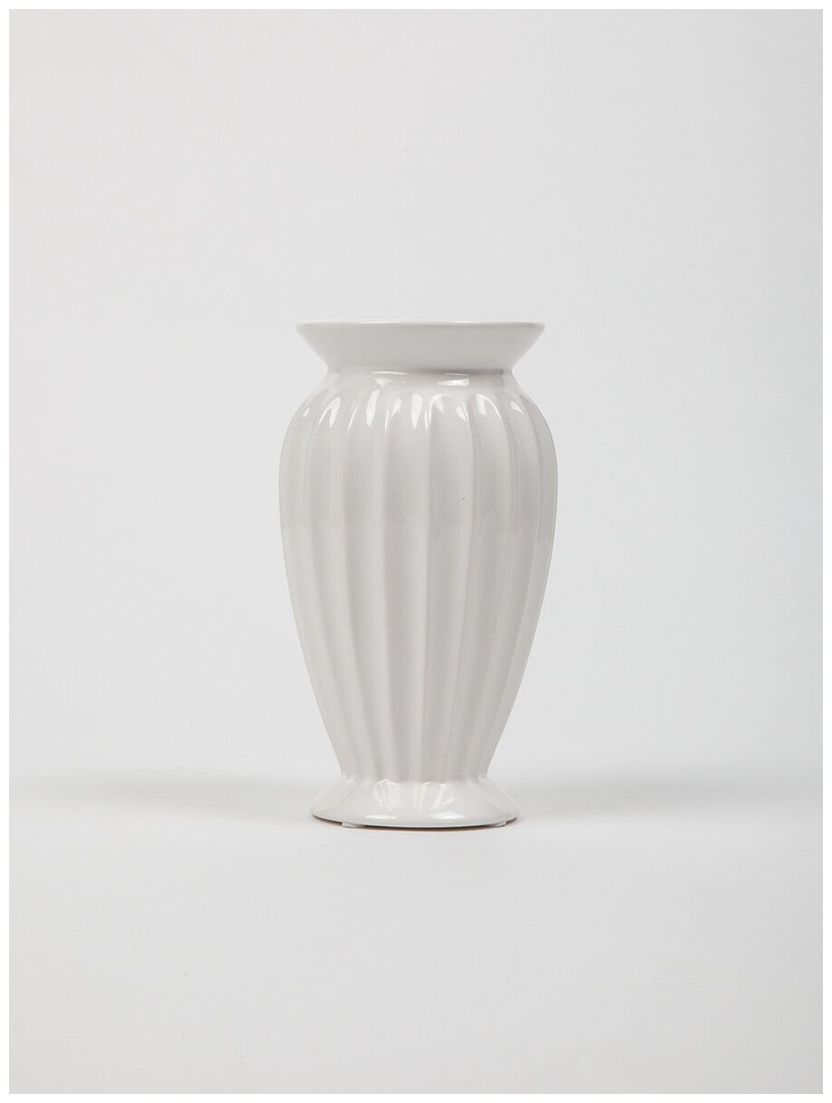 "Ваза ISMAT VM-307", белая керамическая настольная ваза