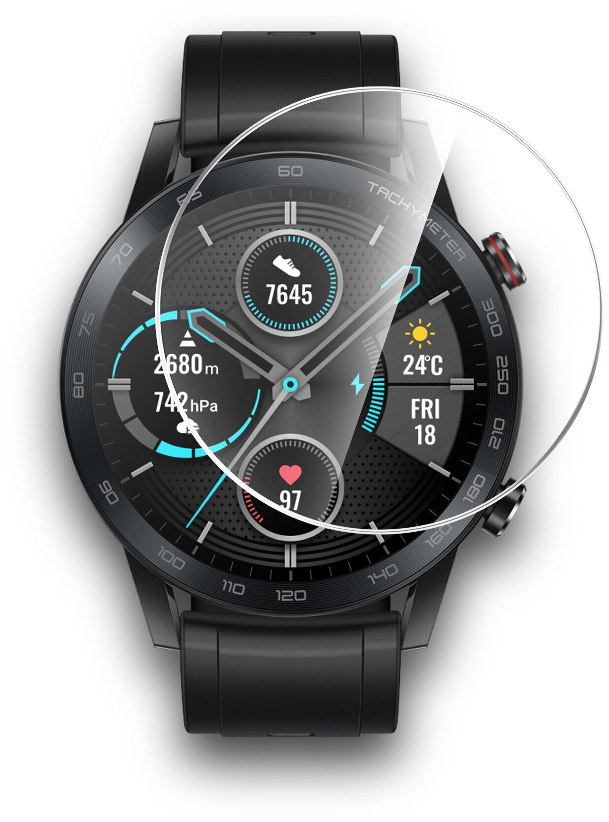 Защитная пленка на Honor Magic Watch 2 46mm/Huawei Watch GT2 46mm прозрачная гидрогелевая с олеофобным покрытием комплект 2 шт, Miuko