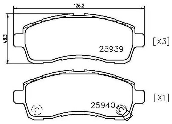 Дисковые тормозные колодки передние NISSHINBO NP5029 для Mazda 2 Mazda Demio Ford Fiesta Kia Besta (1 шт.)