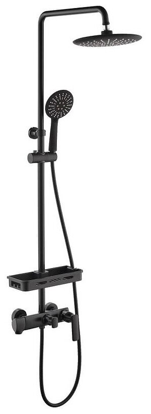 фото Душевая стойка Orans OLS-7003 со смесителем и изливом черная