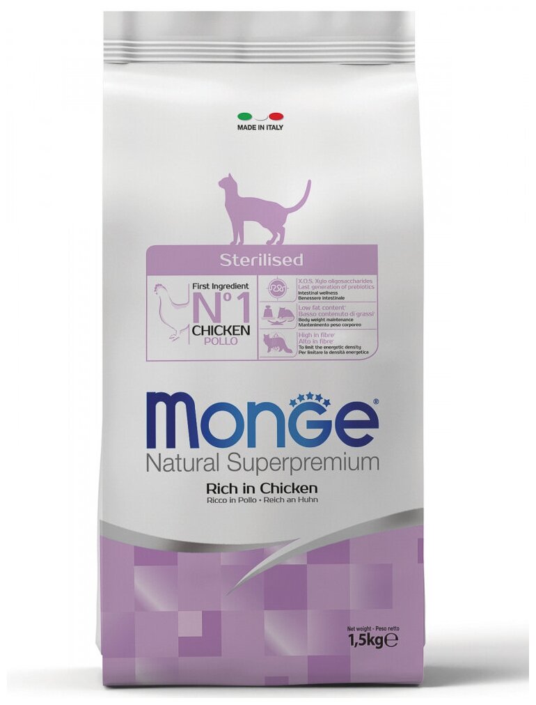 Monge Sterilised Cat корм для стерилизованных кошек 1,5 кг