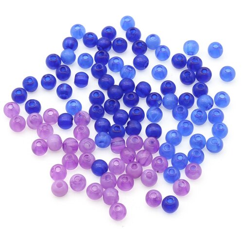 фото Набор бусин полупрозрачных 4мм, 20гр*3упак, фиолетово-синий микс astra & craft