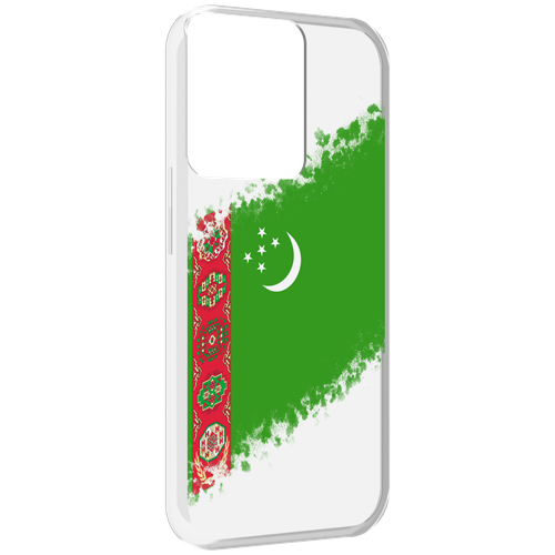 Чехол MyPads флаг герб Туркменистан-1 для OPPO Reno 8 задняя-панель-накладка-бампер
