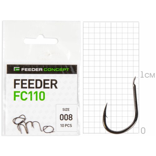 фидер brain scout feeder bsr 300ml 3 00м до 60г Крючки Feeder Concept FEEDER FC110 №008 10шт.