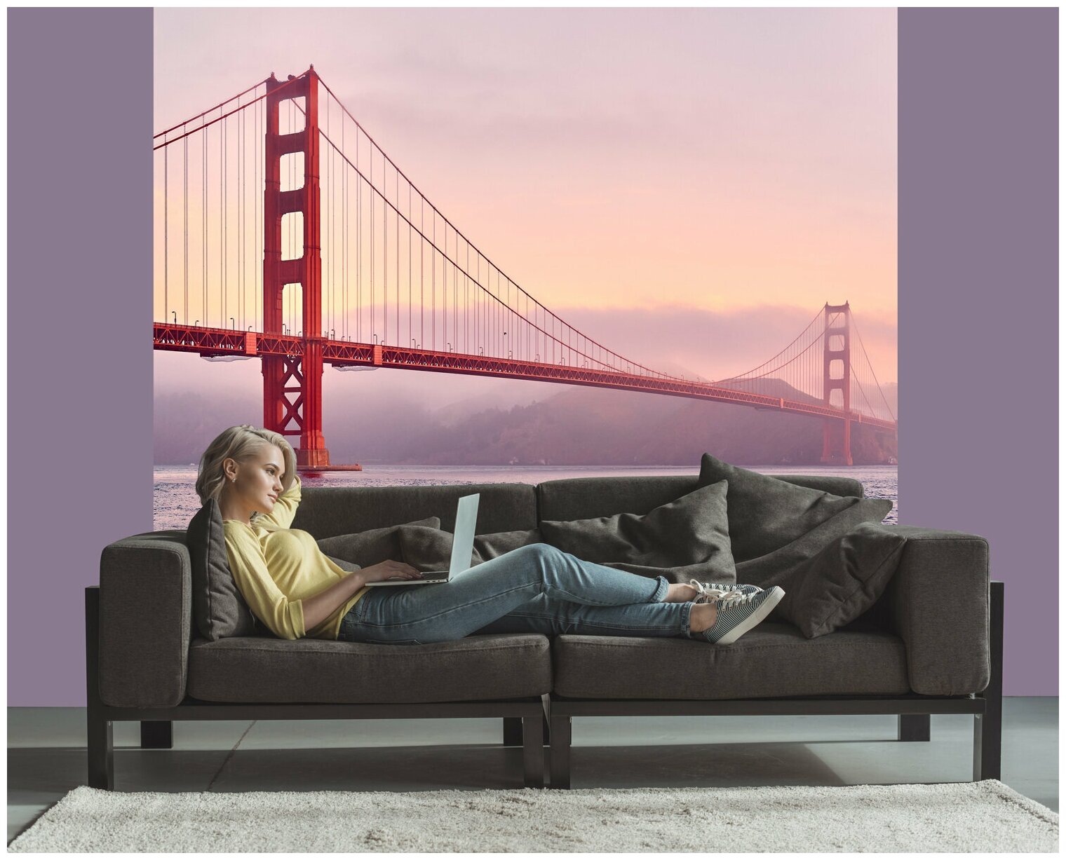 Фотообои URBAN Design Мост Золотые Ворота в Сан-Франциско на рассвете, 300 x 270 см