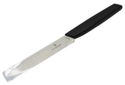 Нож Victorinox для овощей, лезвие 10 см прямое, чёрный - фотография № 5