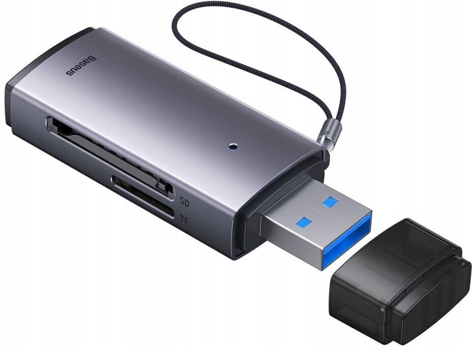 Переходник USB to SD/TF, Картридер Baseus AIRJOY, Серый
