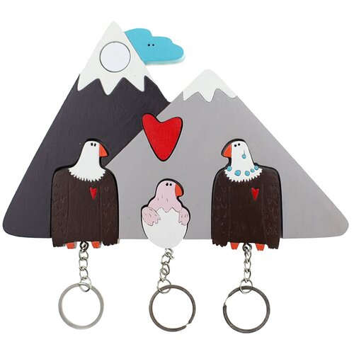 Ключница деревянная на три ключа Хлэб Орлы