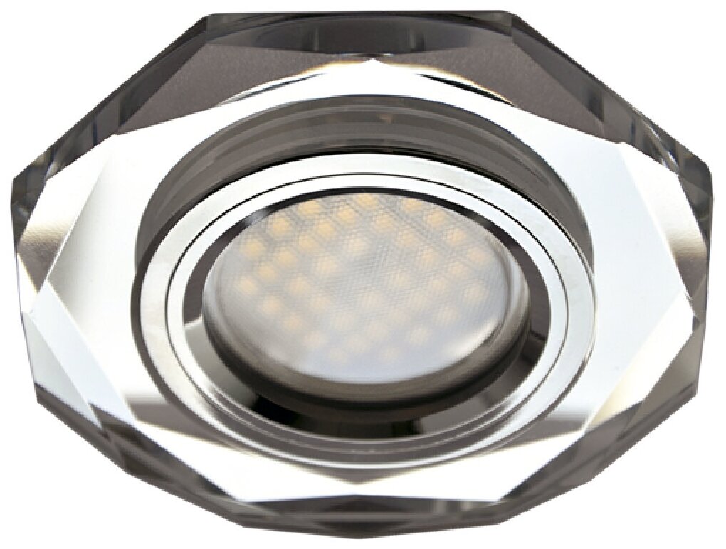 Светильник Ecola MR16 DL1652 GU5.3 Glass Стекло 8-угольник с прямыми гранями Хром / Хром 25x90 /кd74/ FC1652EFF 16223636