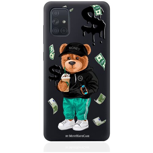 Черный силиконовый чехол MustHaveCase для Samsung Galaxy A71 Tony Bear/ Мишка Тони для Самсунг Галакси А71