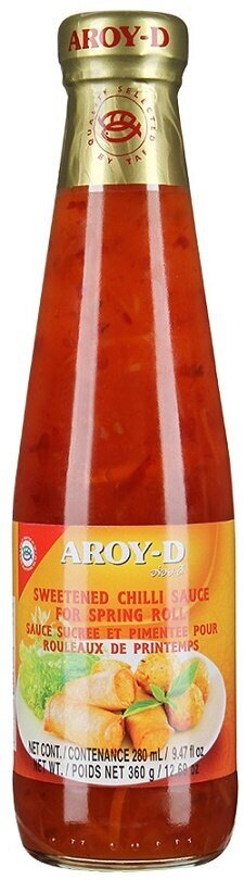 Соус чили сладкий для спринг-роллов Sweetened Chilli Sauce for Spring Roll Aroy-D 360 гр.