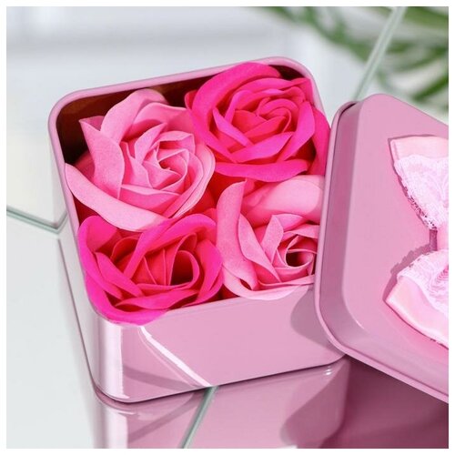 Мыльные розочки фуксия и розовые набор 4 шт 428₽