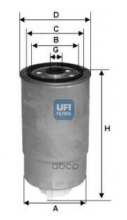 Фильтр Топливный, Дизель UFI24H2O01