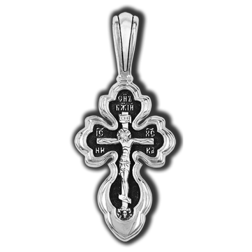 фото Серебряная подвеска-крест из черненого серебра распятие христово юз елизавета 18006 diamant-online