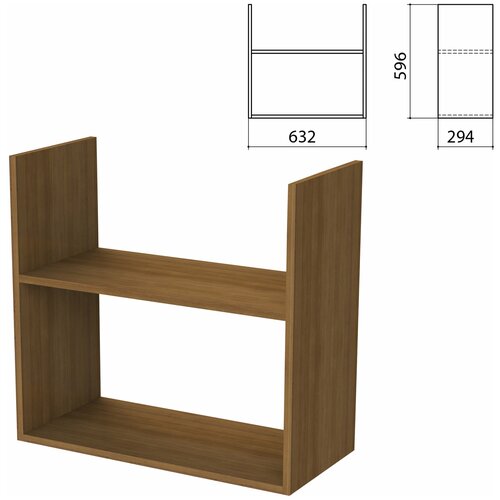 Полка навесная бюджет настенная 632х294х596 мм, орех французский, (402668-190)