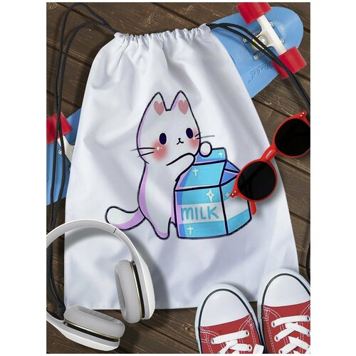 Мешок для сменной обуви Котики - 2420 new mofu sand cat kawaii cat cute 2d unisex hoodie print hooded sweatshirt clothes 18