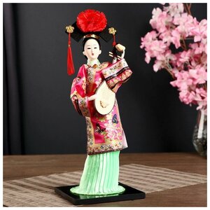 Кукла коллекционная"Китаянка в национ. платье с муз. инструмен. - пипой"микс 32х12,5х12,5см 4390908