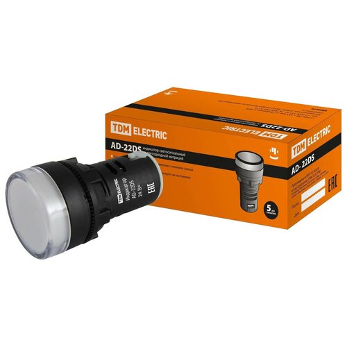 фото Лампа ad-22ds(led)матрица d22мм белый 24в ac/dc tdm sq0702-0020 tdm еlectric