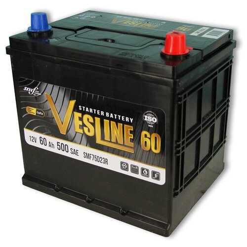 Автомобильный аккумулятор VESLINE Asia 60Ач 500А обратная полярность