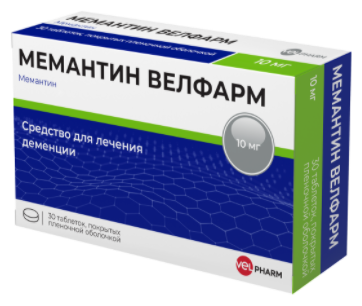 Мемантин Велфарм таб. п/о плен., 10 мг, 30 шт.
