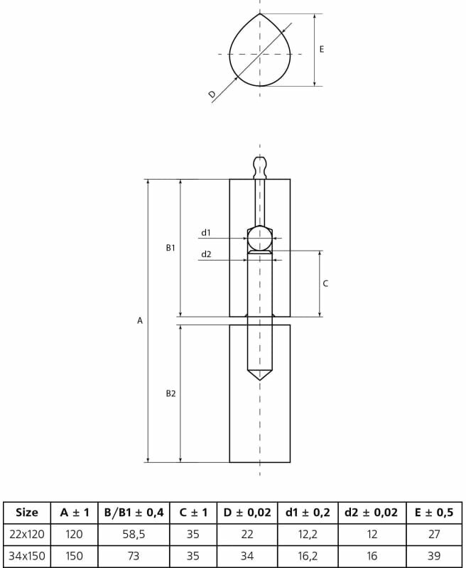 Palladium Петля приварная 22x120 мм УТ-00000772