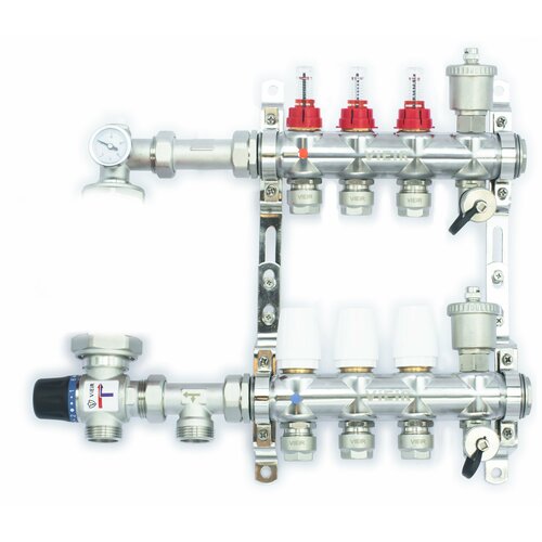 Комплект для водяного теплого пола. Коллектор 3-вых VIEIR нерж.