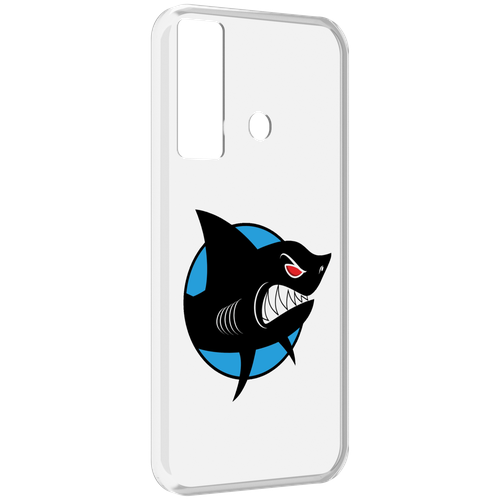 Чехол MyPads Злая-акула для Tecno Camon 17 задняя-панель-накладка-бампер