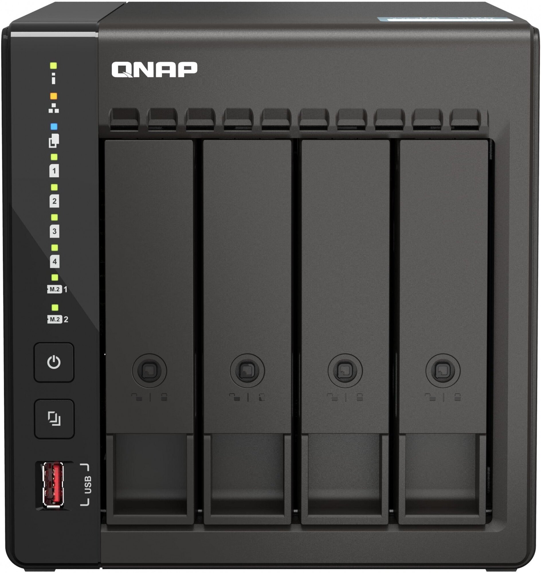 Сетевое хранилище без дисков/ SMB QNAP TS-453E-8G NAS, 4-tray w/o HDD. 2xHDMI-port. 4-core Celeron J6412 2-2.6 GHz,