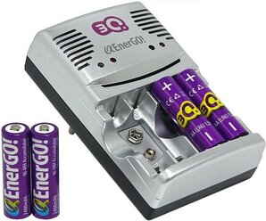 Зарядное устройство 3Q-EnerGO! C46-24 для аккумуляторов AA, AAA, Крона (+ 4 AA (2400mAh) В подарок )