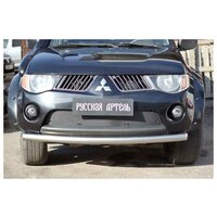 Зимняя заглушка решетки переднего бампера для Mitsubishi L200 2006-2014, Pajero Sport 2008-2013