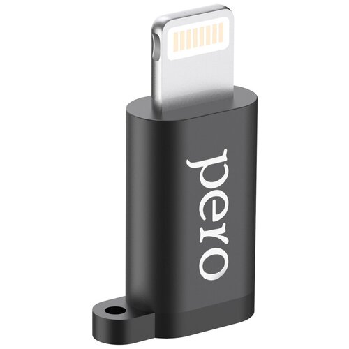 Адаптер PERO AD01 LIGHTNING TO MICRO USB, черный переходник зарядка для телефона lightning to micro usb