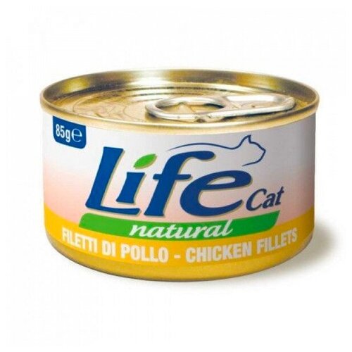 Lifecat деликатес для кошек с куриным филе в бульоне, 85 гр x 3 шт.