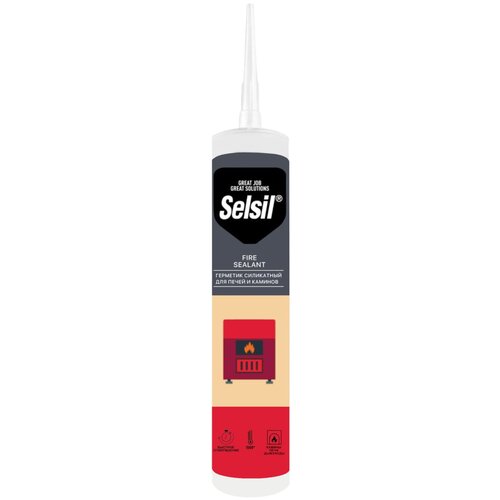 Герметик силикатный для печей и каминов Selsil Fire Sealant +1500˚