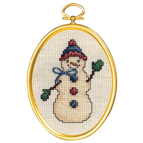 Набор для вышивания Дружелюбный снеговик 7,6 х 10 см JANLYNN 021-1794