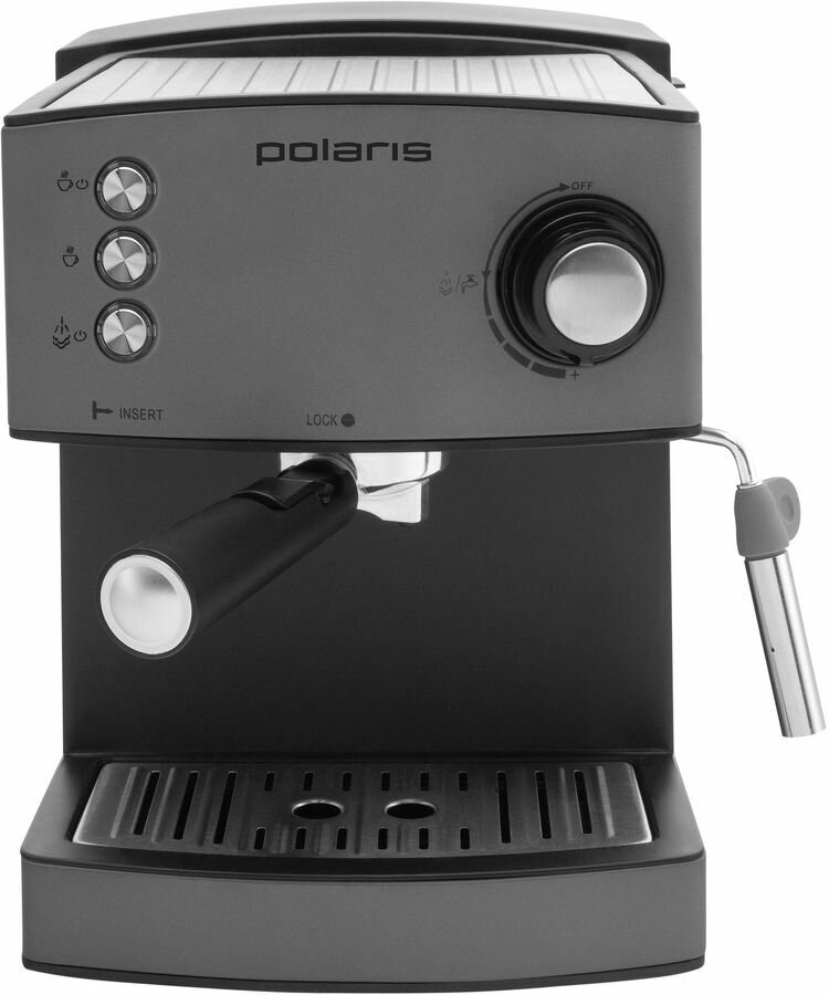 Кофеварка Polaris PCM 1527E Adore Crema рожковая серый
