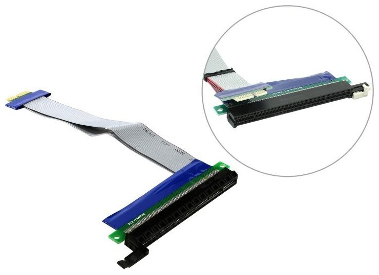 Riser гибкий PCI-Ex1M -> PCI-Ex16F Espada PCIEX1-X16rc