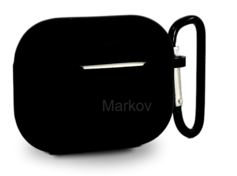 Ультратонкий Черный силиконовый чехол для наушников Markov Apple AirPods Pro / Эпл Аирподс про — фото 1