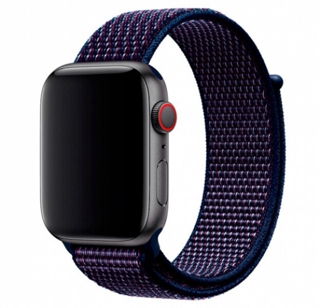 Ремешок для смарт-часов Apple Watch Series 1 2 3 4 SE 5 6 7 8 ultra нейлоновый тканевый браслет 42/44/45/49 мм, темно синий с вкраплениями