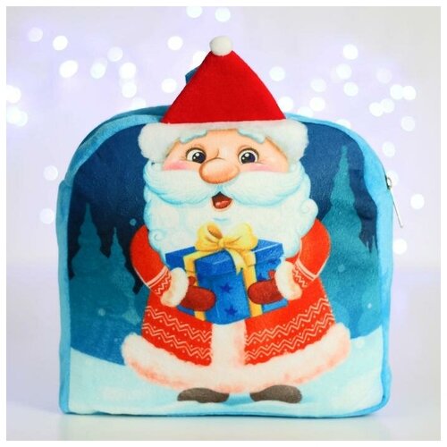 Рюкзак детский «Дед Мороз с подарком», 24х24 см рюкзак детский дед мороз с подарком 24х24 см