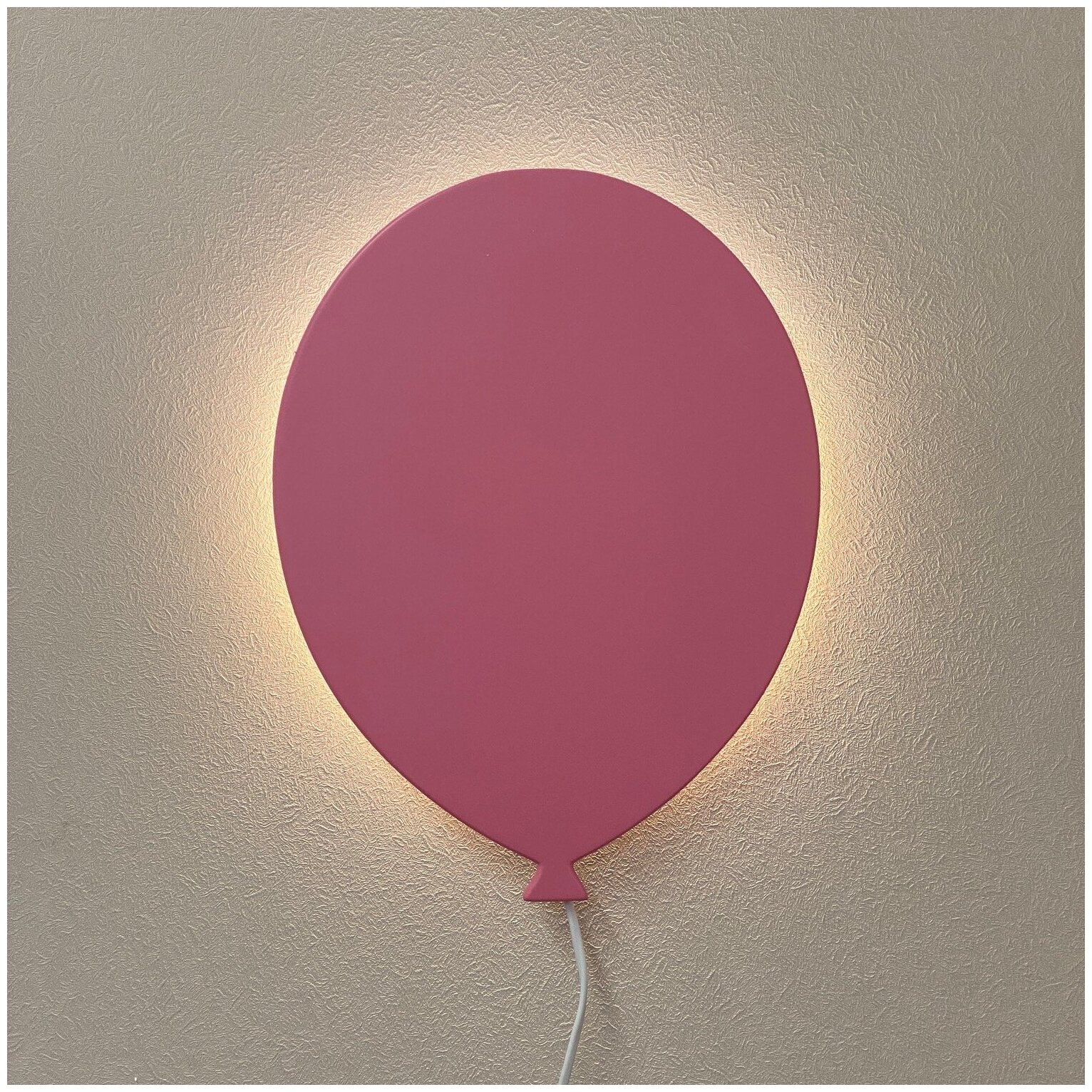 Детский настенный светильник-ночник "Шарик", светодиодная лента, подключение в розетку, розовый - фотография № 2
