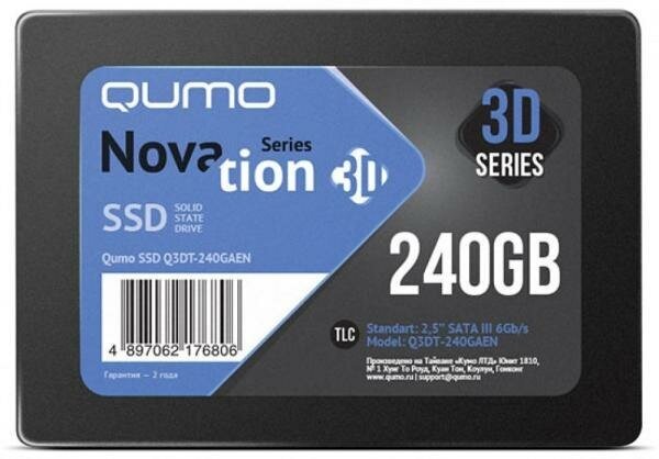 Твердотельный накопитель SSD 2.5 240 Gb QUMO Q3DT-240GAEN Read 560Mb/s Write 540Mb/s 3D NAND TLC