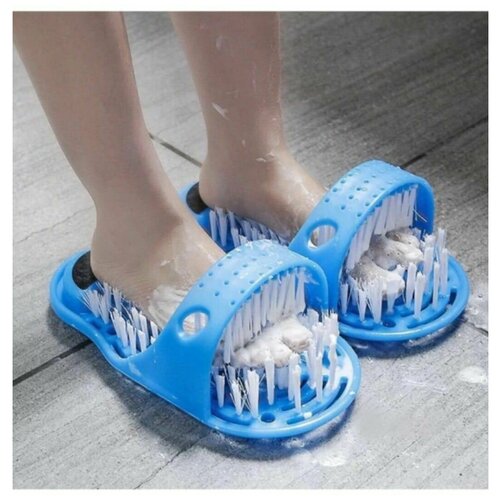 Массажный тапок щетка/тапочек для мытья ног пилинга ступней. Универсальный размер для взрослых детей с пемзой для очищения пяток на присоске. Loloki