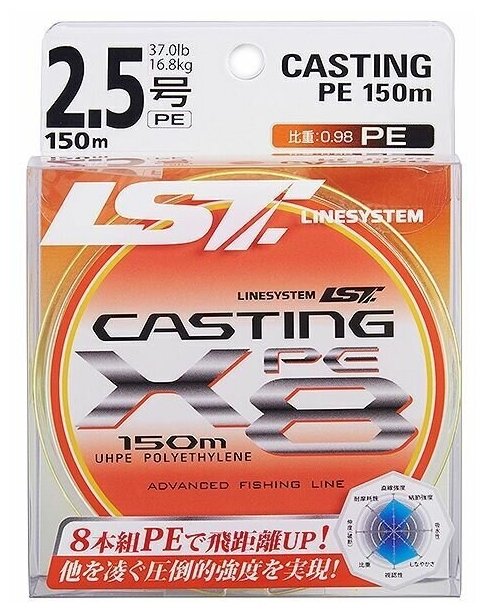 Шнур LINESYSTEM Casting PE X4 #12 (150m) yellow