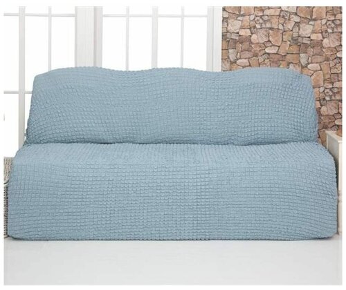 Чехол на диван без подлокотников, трехместный, универсальный, без оборки, на резинке, дивандек накидка на диван